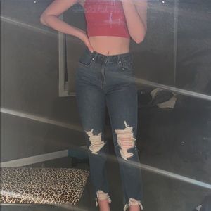 American Eagle High waisted ripped mom jeans